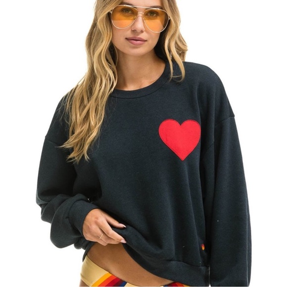 Aviator Nation Heart Crewneck - Picture 1 of 4